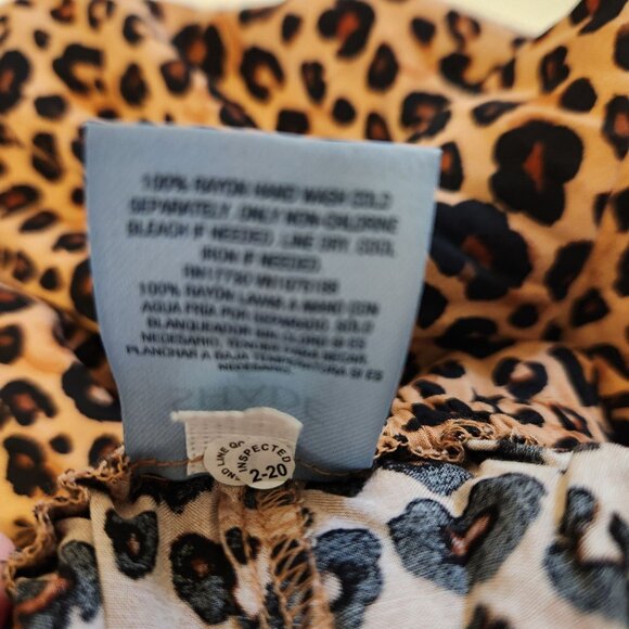 Women's Leopard Print Ruffle Waist Cover up Pants Brown Sz L Shade & Shore Brown - Picture 12 of 13